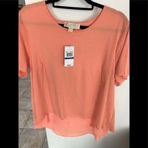Michael Kors Desert flower semi sheer top size Xl